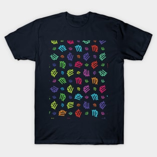 Pattern Virgo Zodiac Sign Horoscope Astrology Symbol Navy Blue T-Shirt